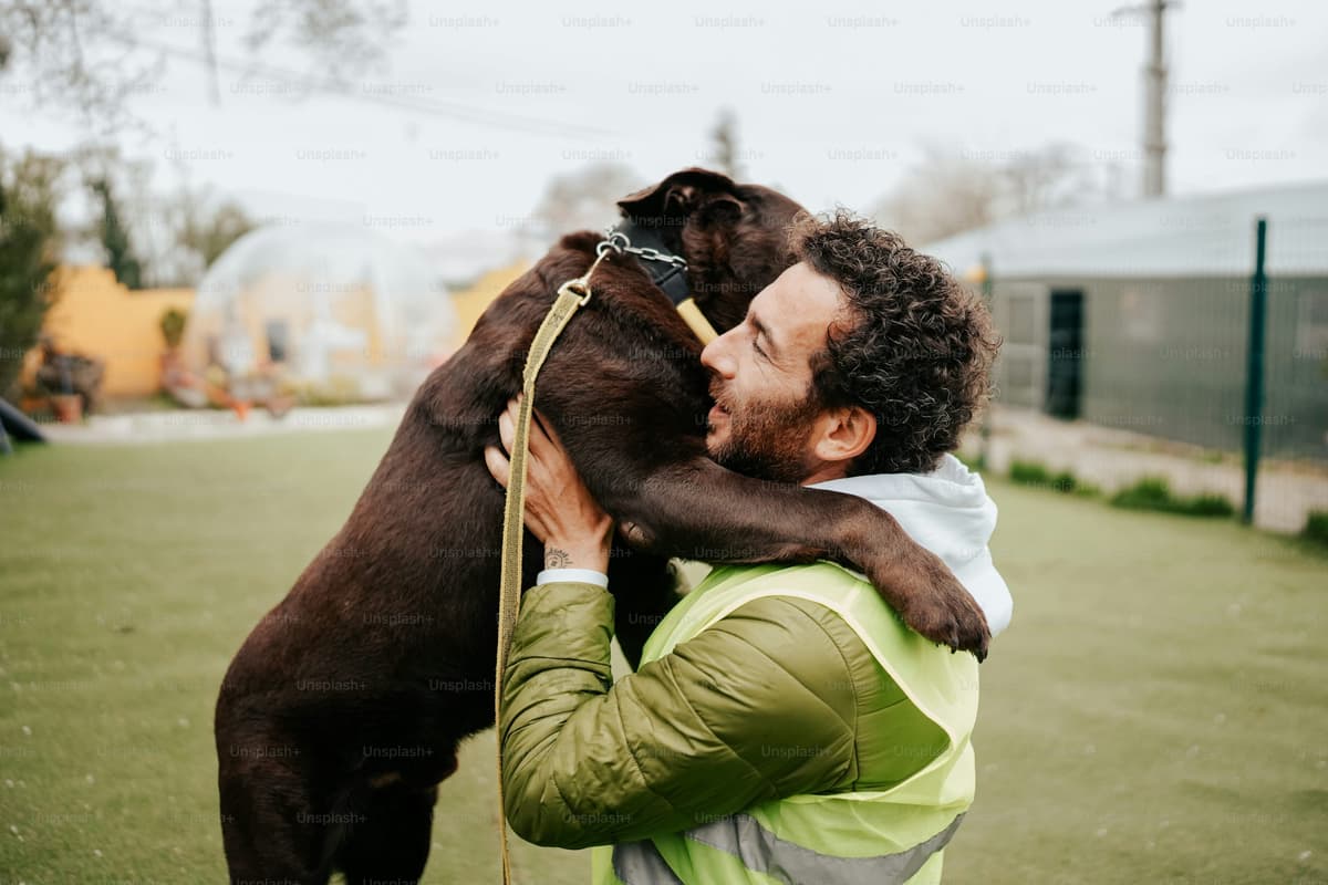 Vrijwilliger met hond